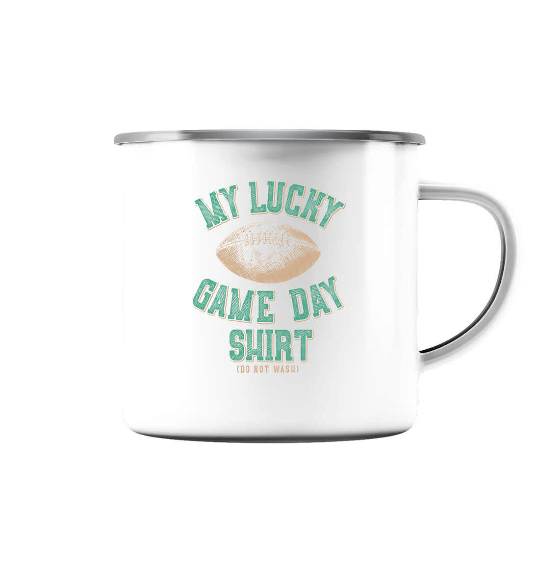 My Lucky Game Day Shirt - Enamel Mug (Silver)