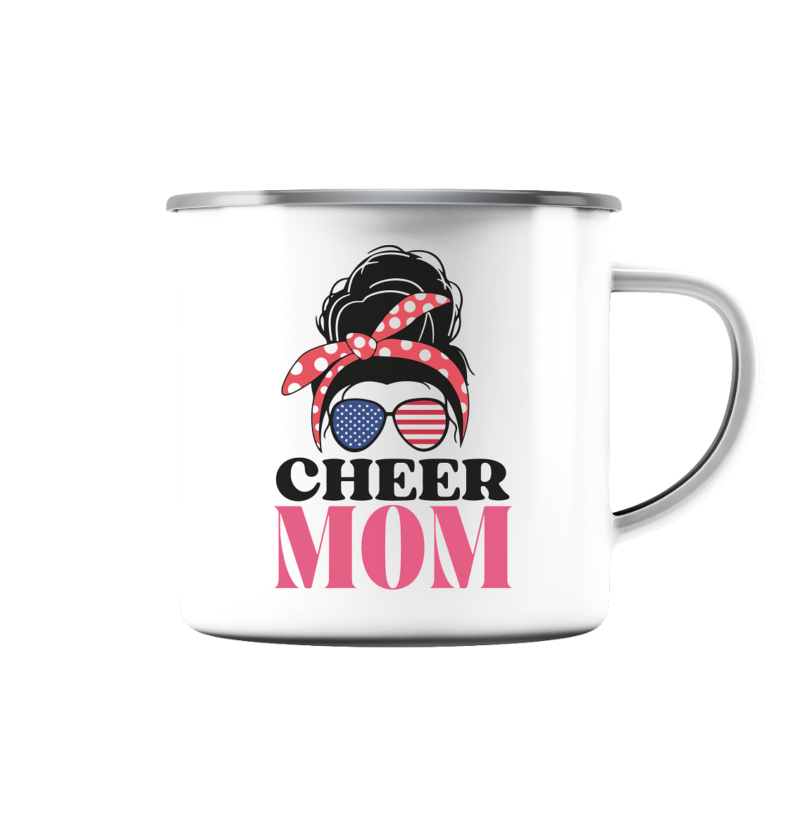 Cheer Mom Sunglases - Emaille Tasse (Silber)