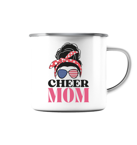 Cheer Mom Sunglases - Emaille Tasse (Silber)