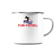 Playoff Flag Football  Men red - Emaille Tasse (Silber)