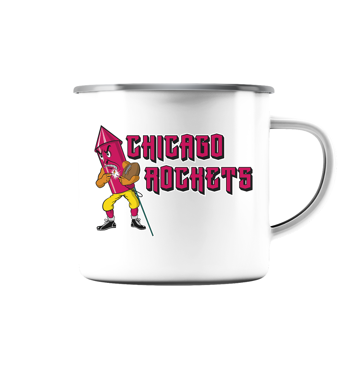 Chicago Rockets - Emaille Tasse (Silber)