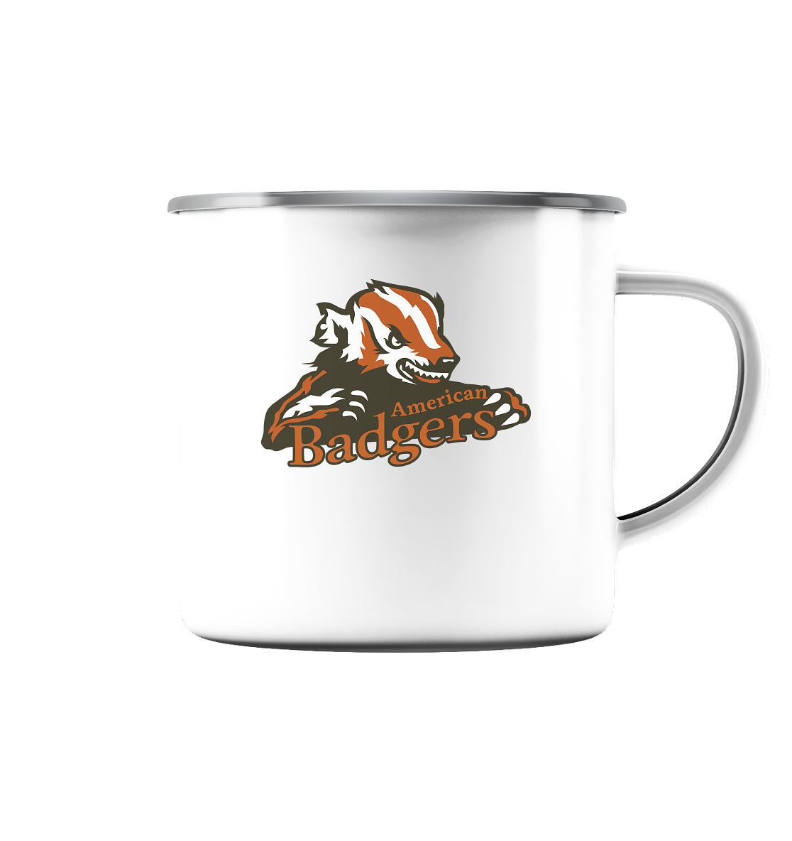 Milwaukee Badgers - Emaille Tasse (Silber)