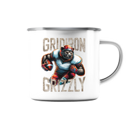 Gridiron Grizzly - Enamel Mug (Silver)