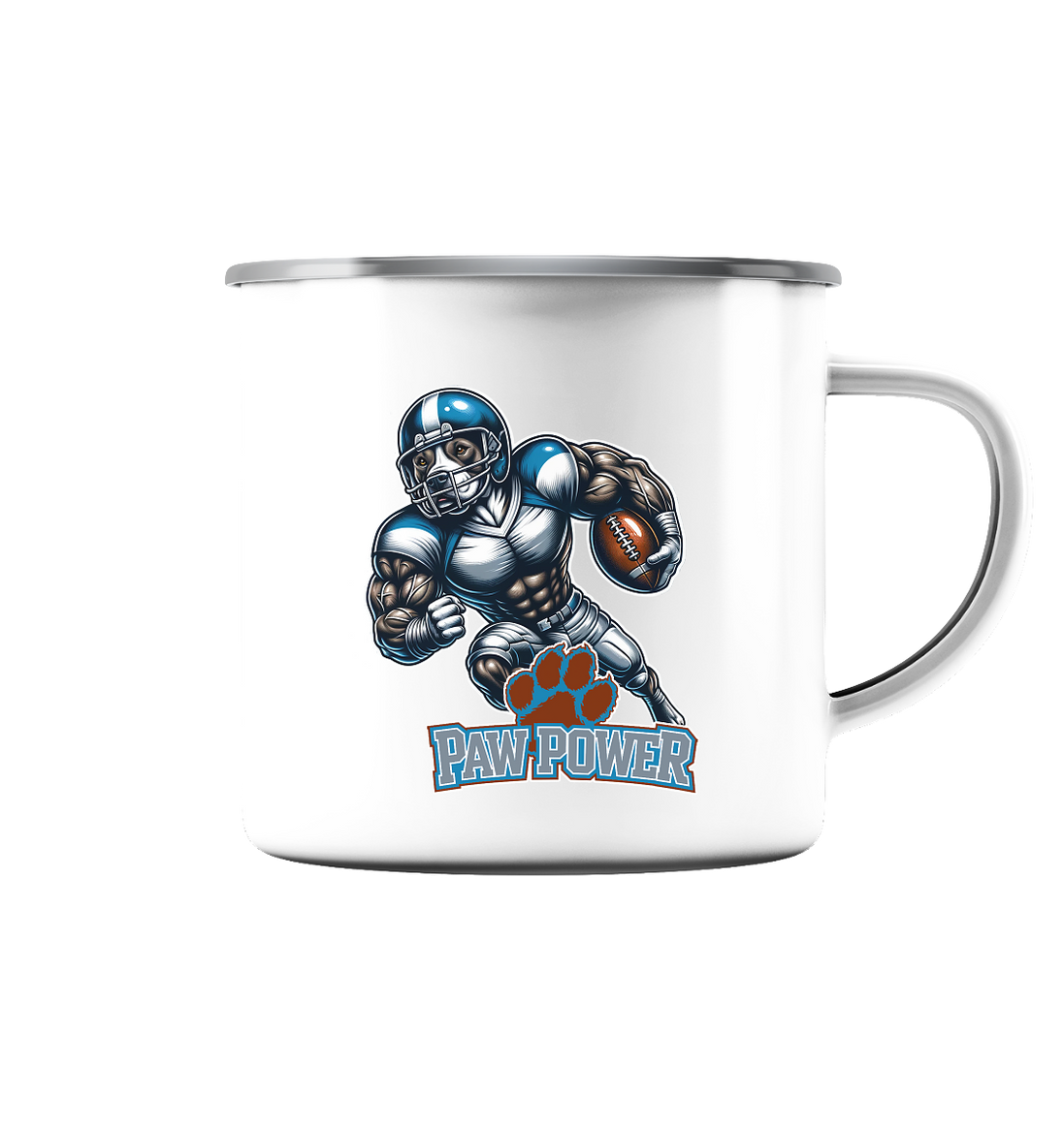 Paw Power - Emaille Tasse (Silber)