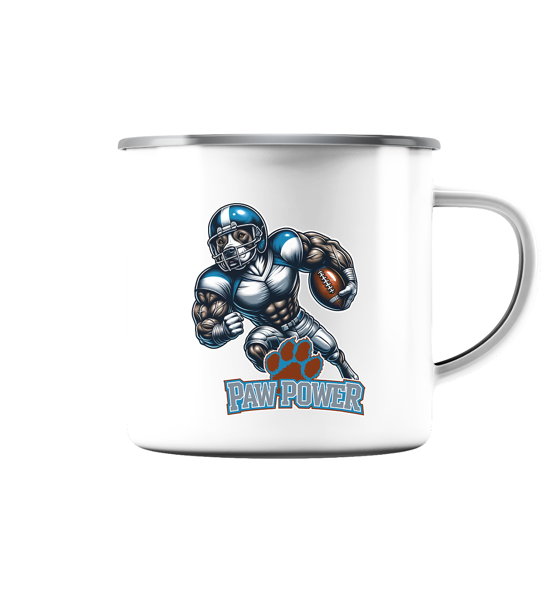 Paw Power - Emaille Tasse (Silber)