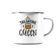 Tailgating Queen - Enamel Mug (Silver)