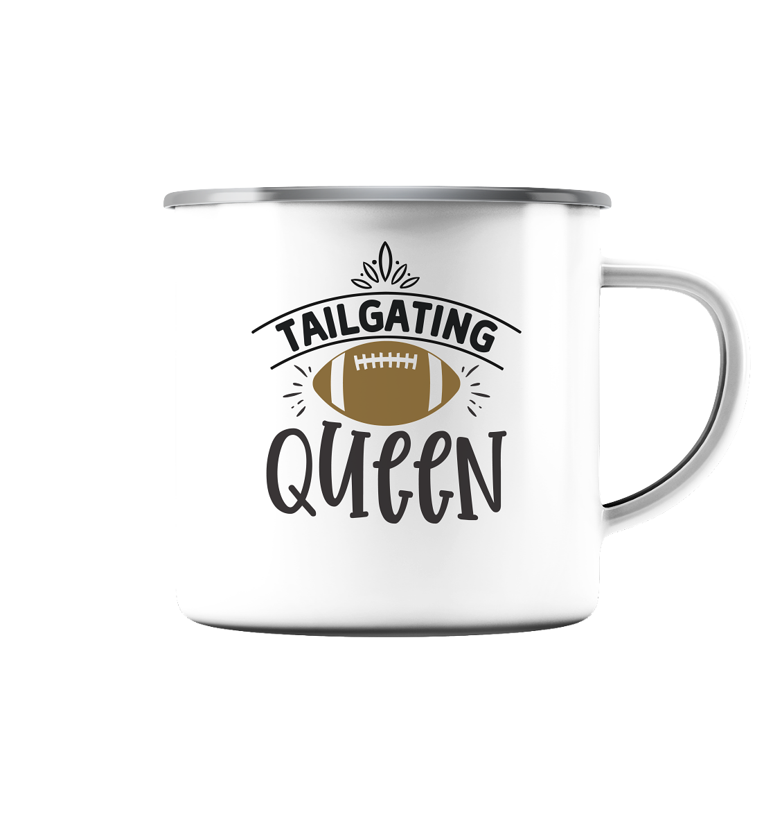 Tailgating Queen - Enamel Mug (Silver)