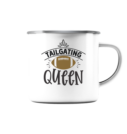 Tailgating Queen - Emaille Tasse (Silber)