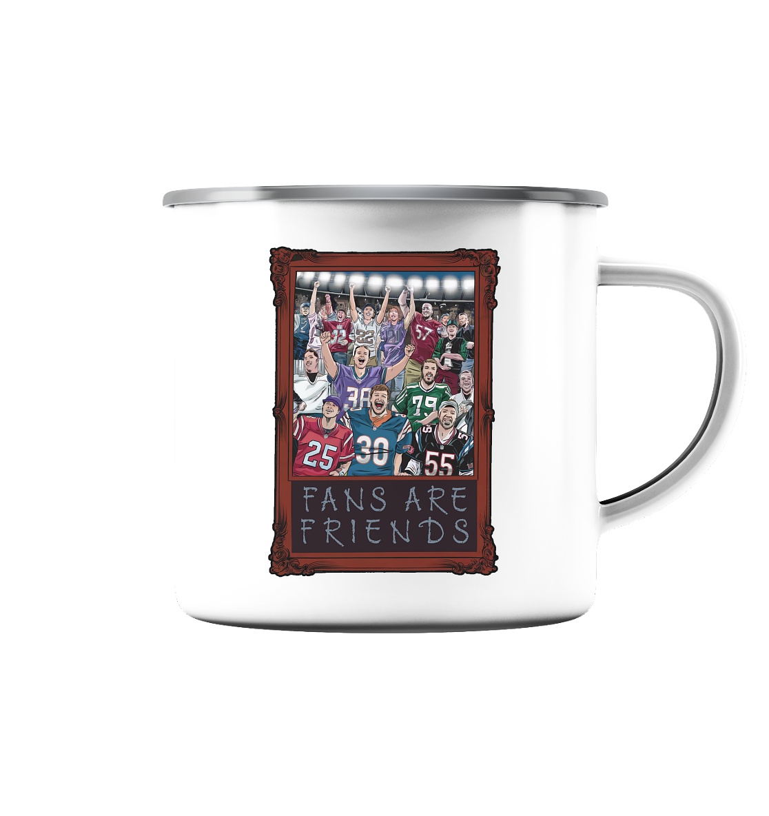Fans are Friends - Enamel Mug (Silver)