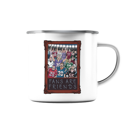 Fans are Friends  - Emaille Tasse (Silber)