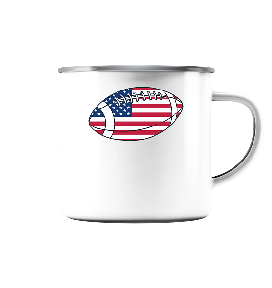 USA Football - Emaille Tasse (Silber)