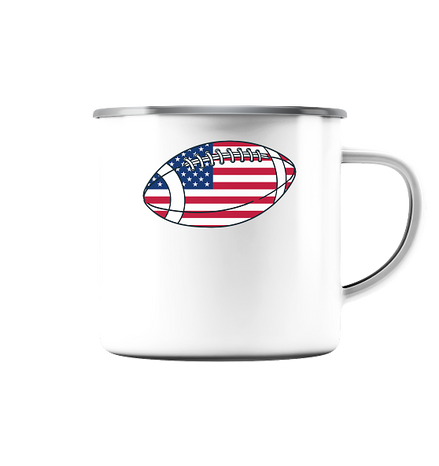 USA Football - Emaille Tasse (Silber)