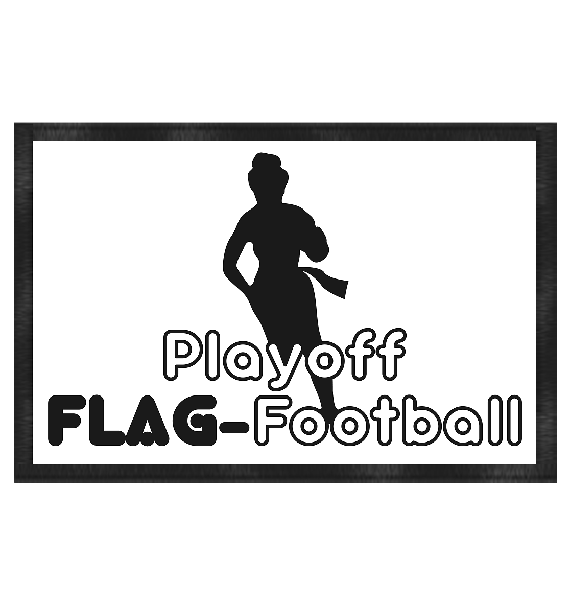 Playoff Flag Football Women Black - Doormat 60x40cm