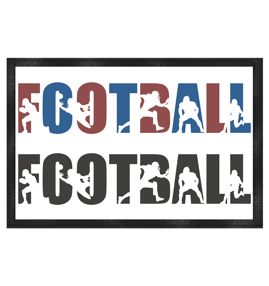 Football Silhouette - Fußmatte 60x40cm