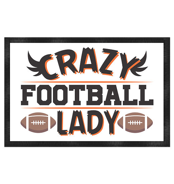 Crazy Football Lady - Doormat 60x40cm
