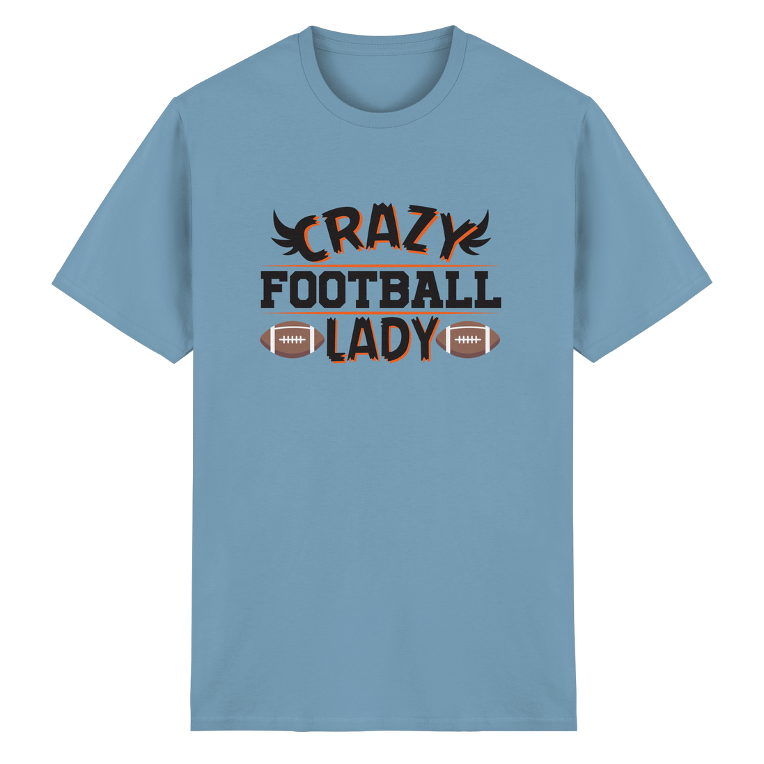 Crazy Football Lady - Heavy Cotton T-Shirt