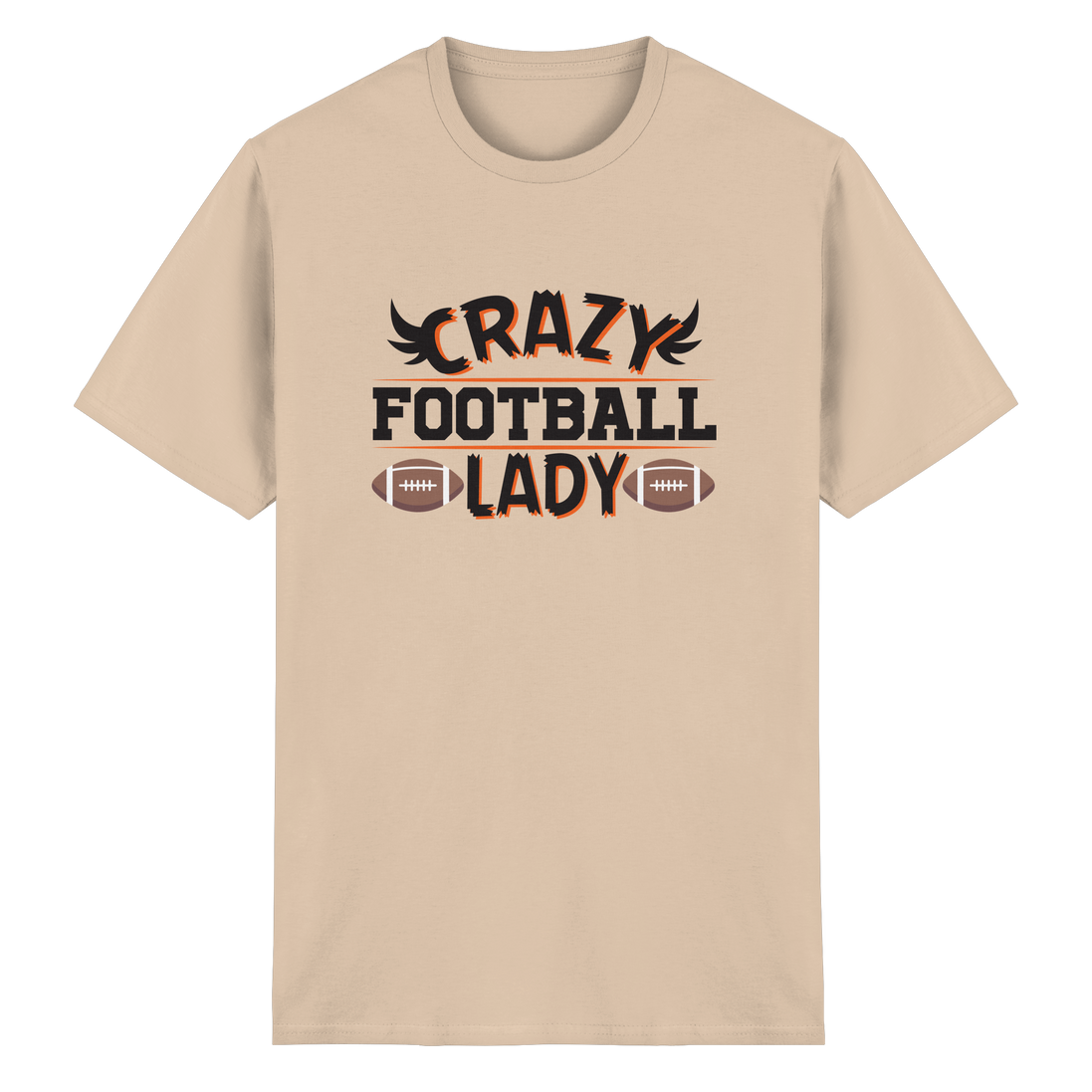 Crazy Football Lady - Heavy Cotton T-Shirt