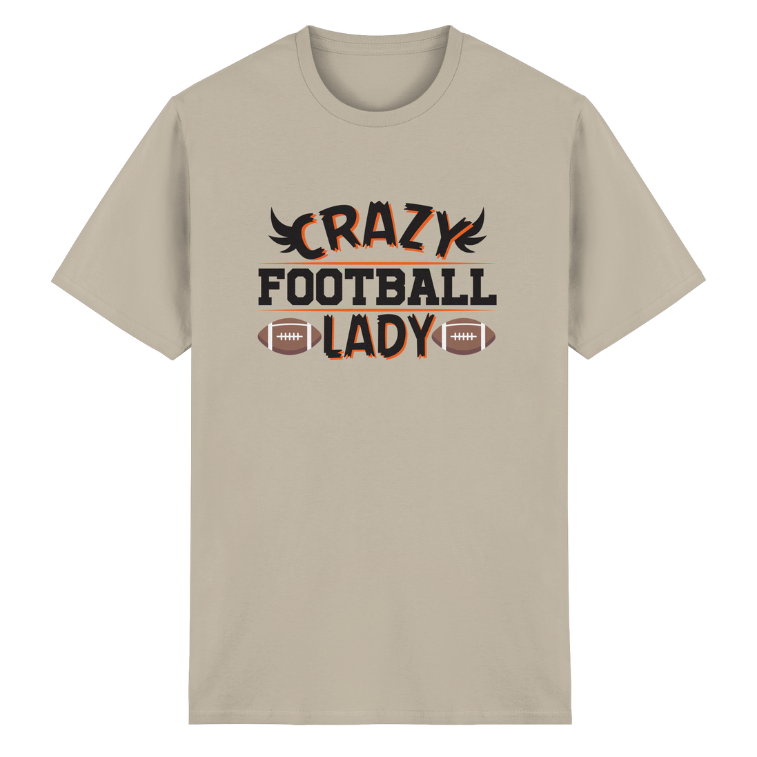 Crazy Football Lady - Heavy Cotton T-Shirt