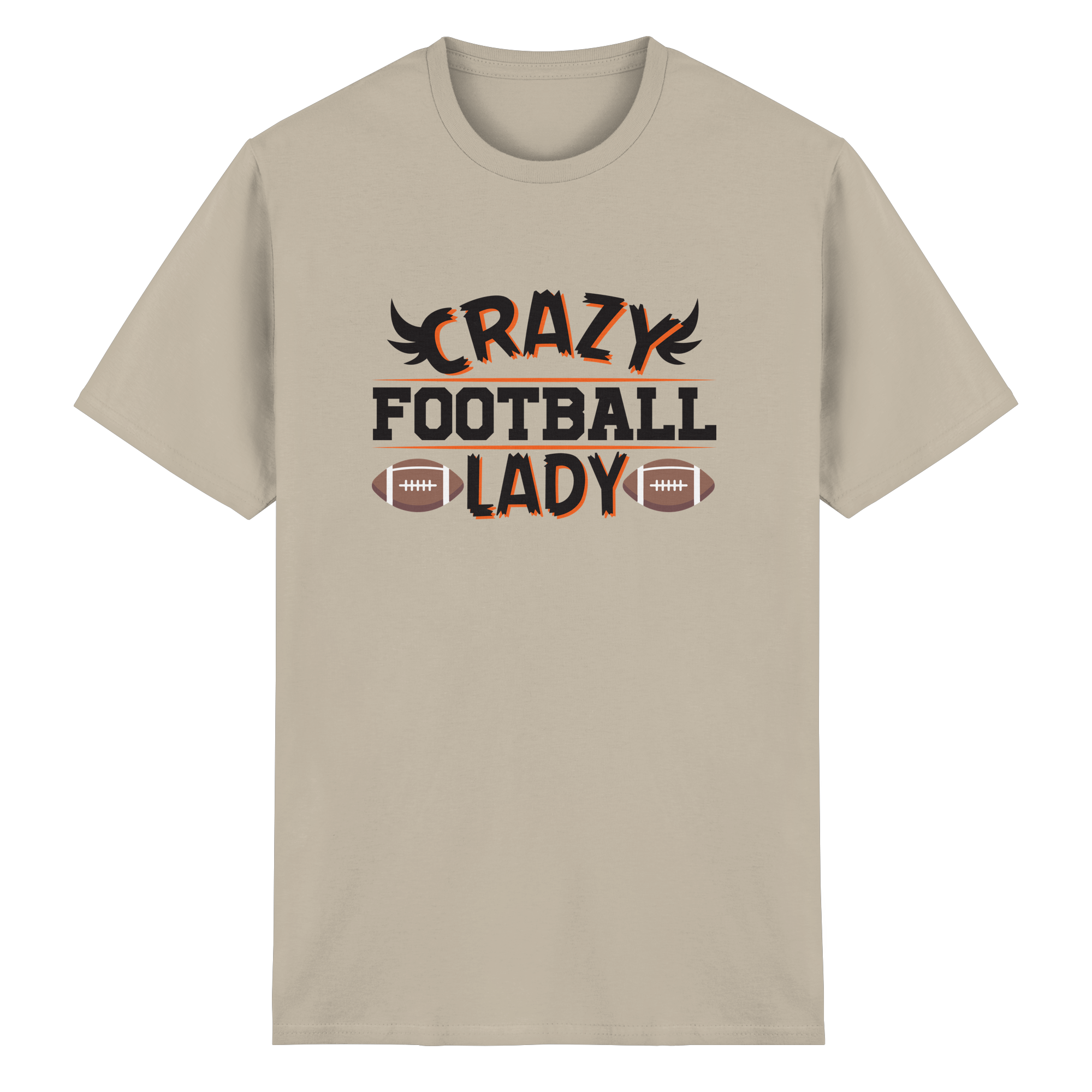 Crazy Football Lady - Heavy Cotton T-Shirt