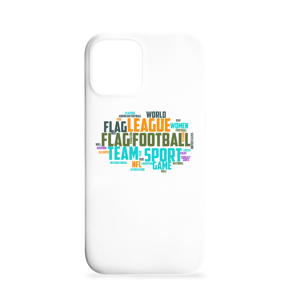 Flag Football Word Bubble - iPhone 12 / 12 Pro Phone Case