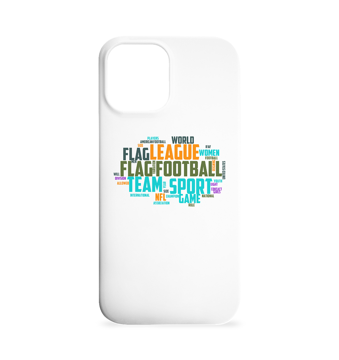 Flag Football Word Bubble - iPhone 12 Max Phone Case