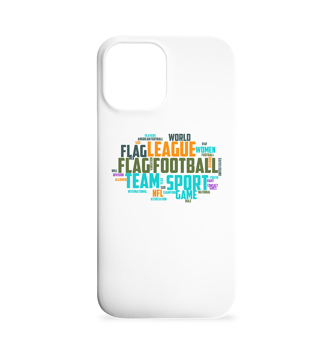 Flag Football Word Bubble - iPhone 12 Max Phone Case