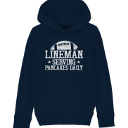 Lineman Serving Pancakes - Kids Organic Hoodie