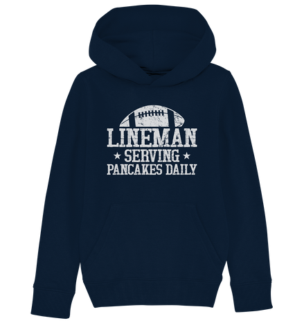 Lineman Serving Pancakes - Kids Organic Hoodie