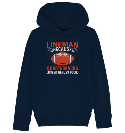 Lineman Quarterback Heroes - Kids Organic Hoodie