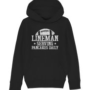 Lineman Serving Pancakes - Kids Organic Hoodie