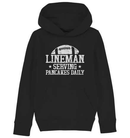 Lineman Serving Pancakes - Kids Organic Hoodie