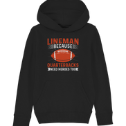 Lineman Quarterback Heroes - Kids Organic Hoodie