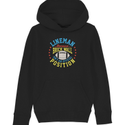 Lineman Brick Wall - Kids Organic Hoodie