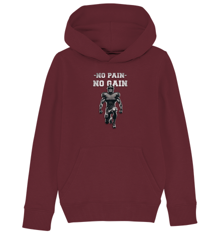 No Pain No Gain Metal  - Kids Organic Hoodie