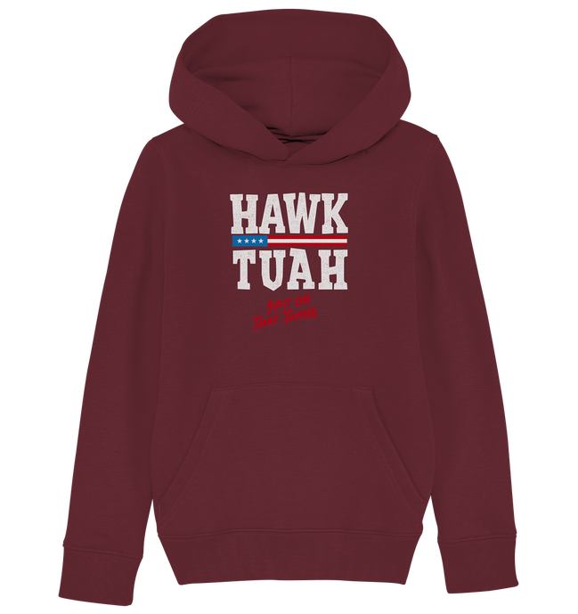Hawk Tuah White  - Kids Organic Hoodie