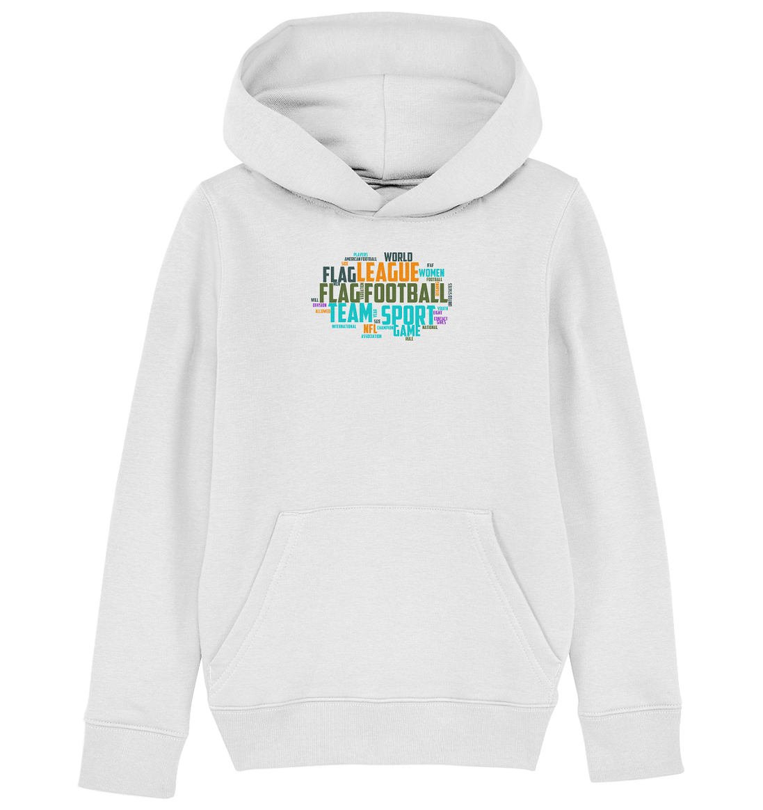 Flag Football Word Bubble - Kids Organic Hoodie
