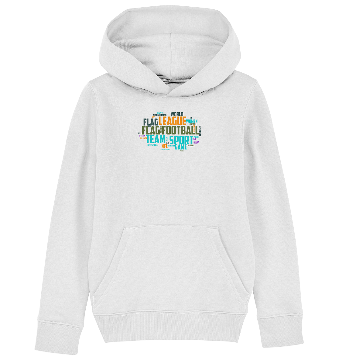 Flag Football Word Bubble - Kids Organic Hoodie
