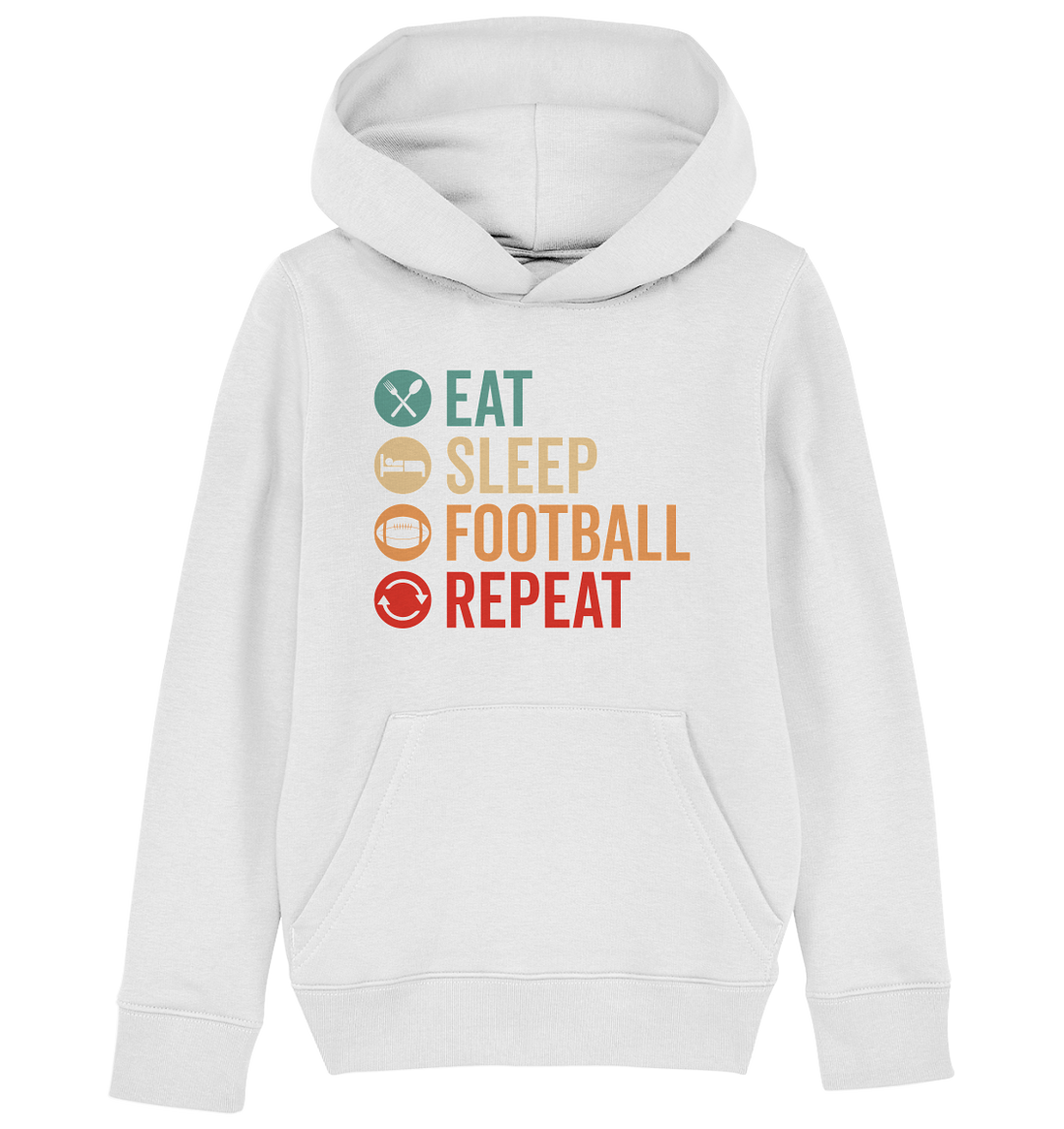 Eat Sleep Football Repeat - Kids Organic Hoodie