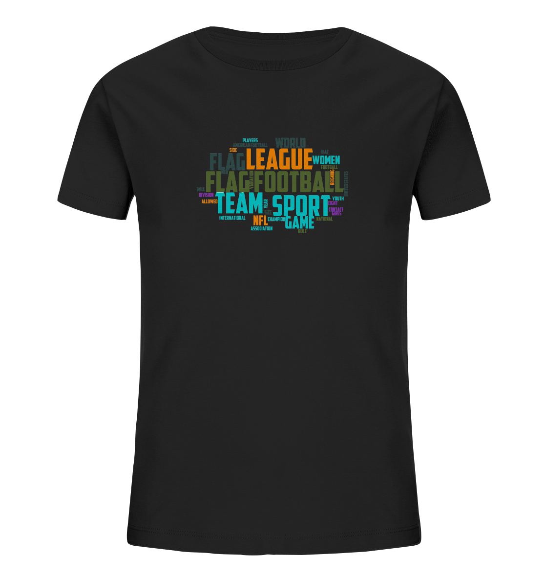 Flag Football Word Bubble - Kids Organic Shirt