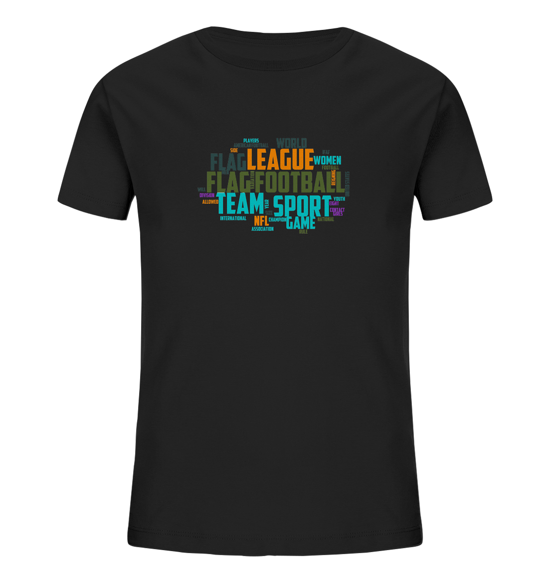 Flag Football Word Bubble - Kids Organic Shirt