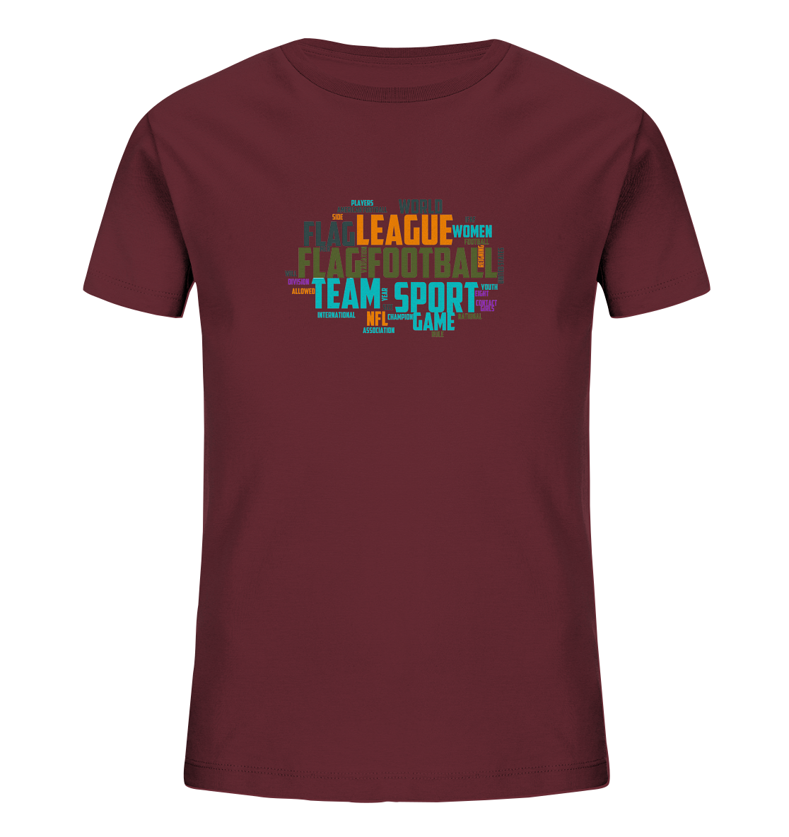 Flag Football Word Bubble - Kids Organic Shirt