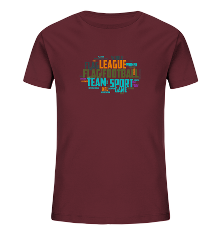 Flag Football Word Bubble - Kids Organic Shirt