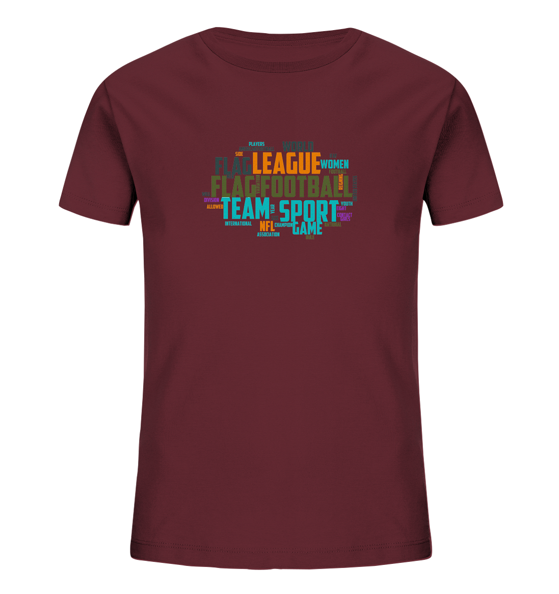 Flag Football Word Bubble - Kids Organic Shirt