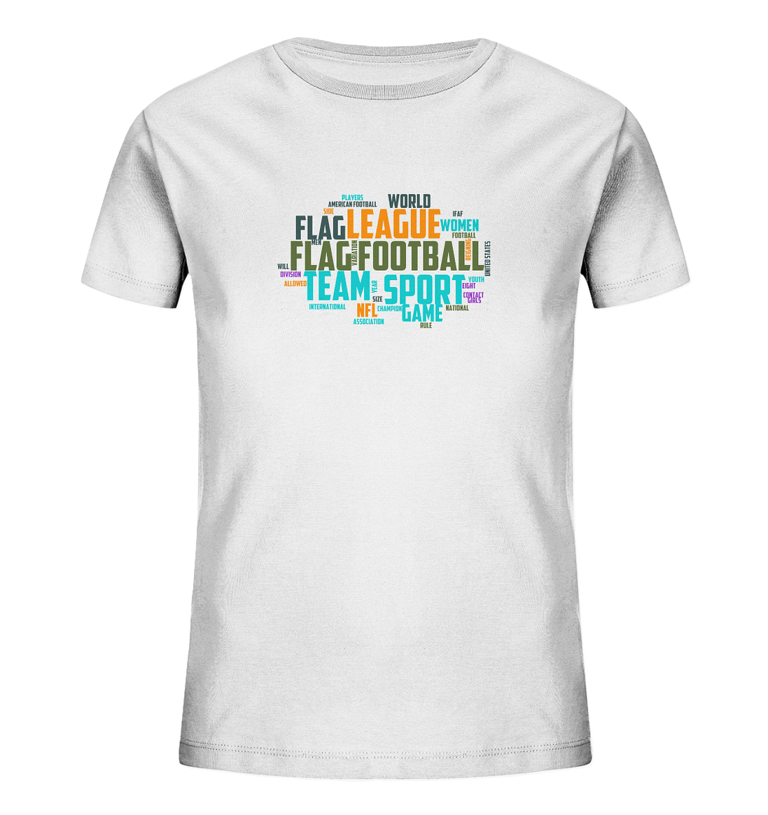 Flag Football Word Bubble - Kids Organic Shirt
