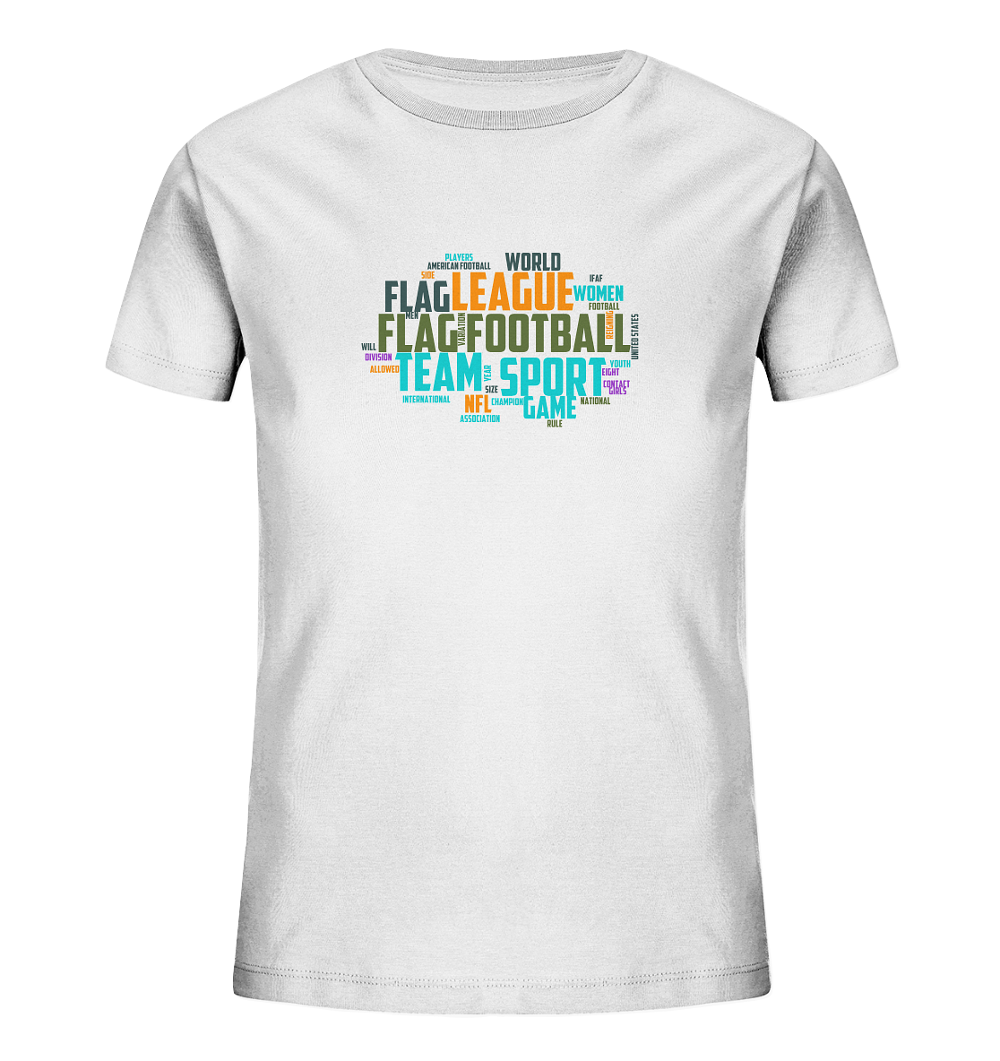 Flag Football Word Bubble - Kids Organic Shirt