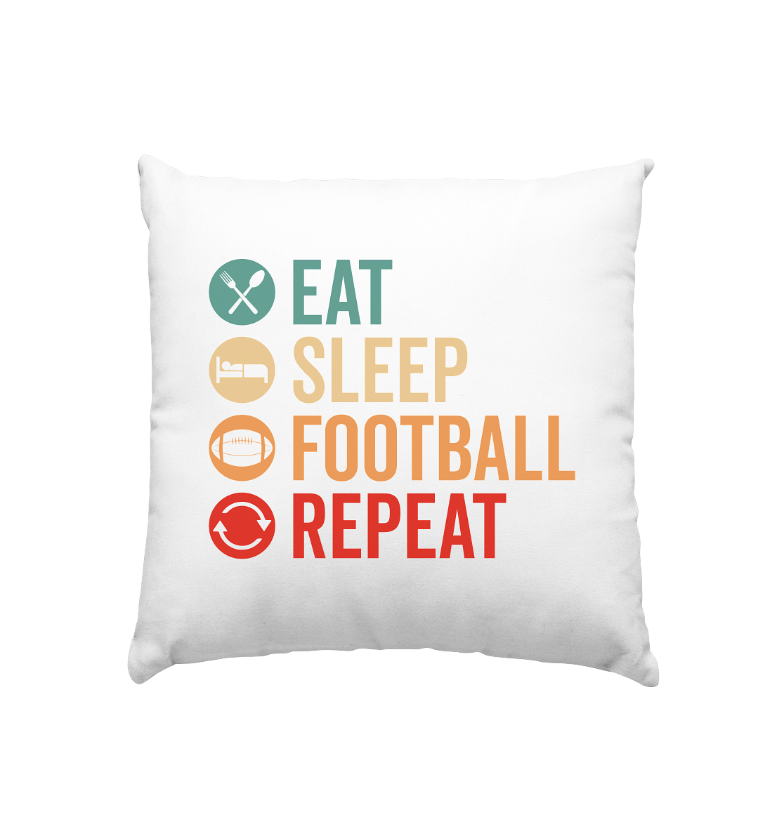 Eat Sleep Football Repeat - Kissen 40x40cm