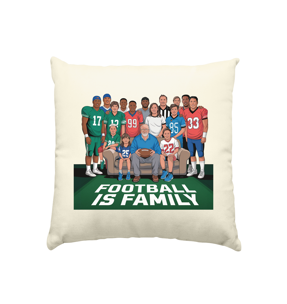Football is Family - Kissen natur 40x40cm