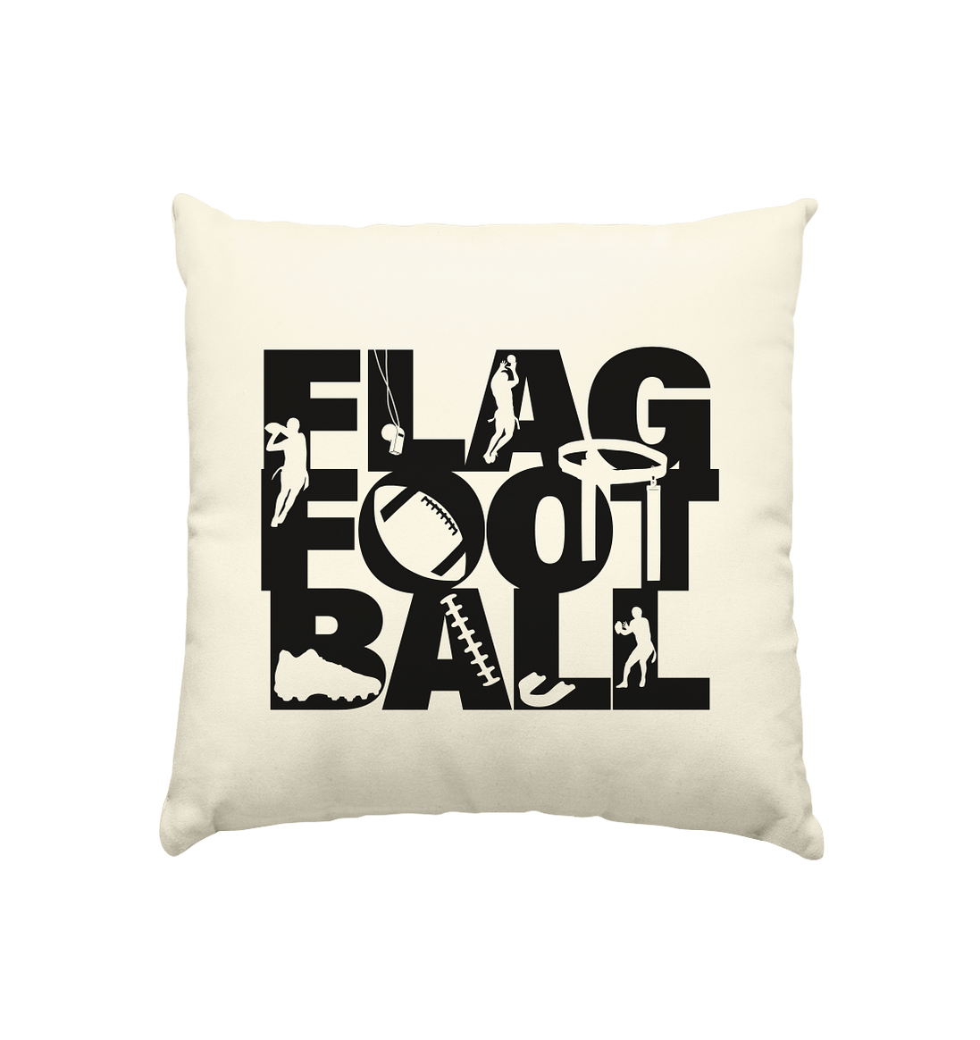 Flag Football - Cushion natural 40x40cm