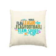 Flag Football Word Bubble - Kissen natur 40x40cm