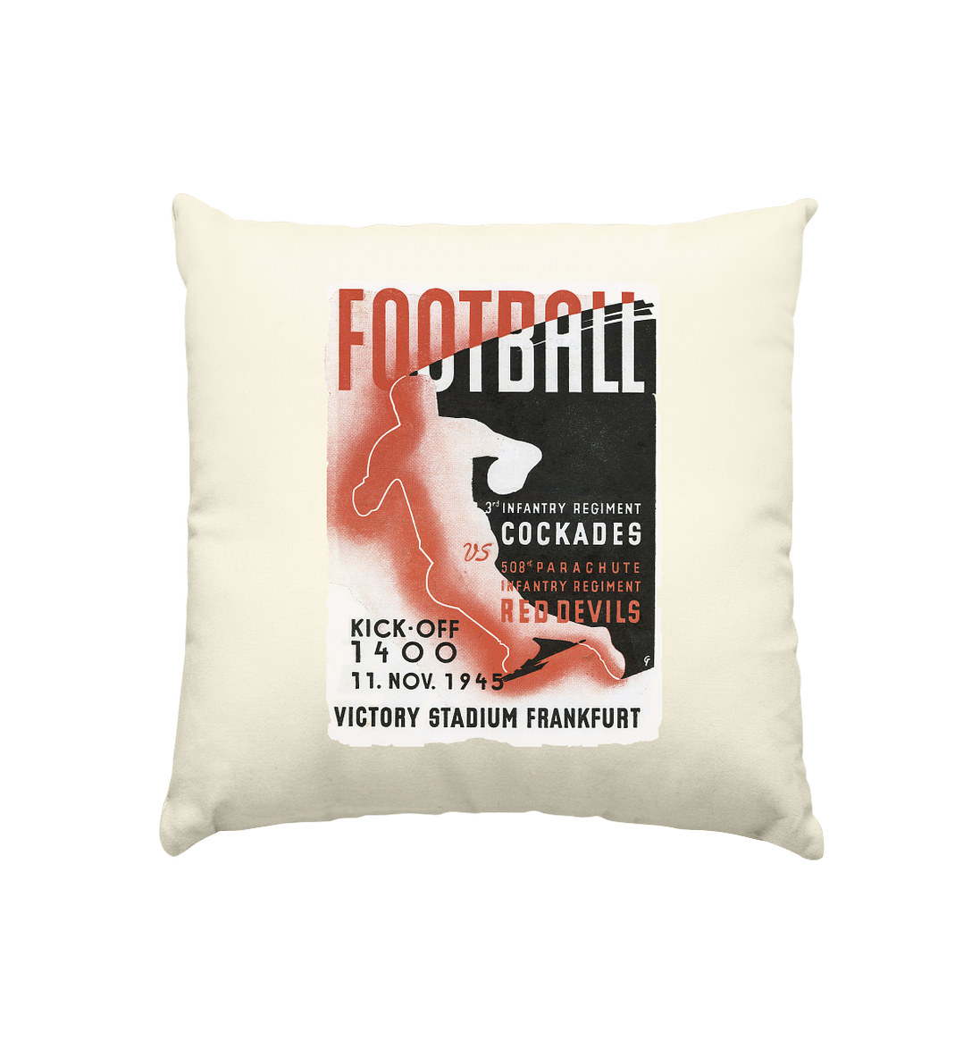 Red Devils Frankfurt 1945 - Kissen natur 40x40cm